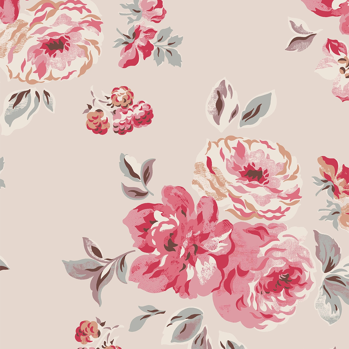 Product photograph of Cath Kidston Brampton Bunch Raspberry Roller Blind from Choice Furniture Superstore.